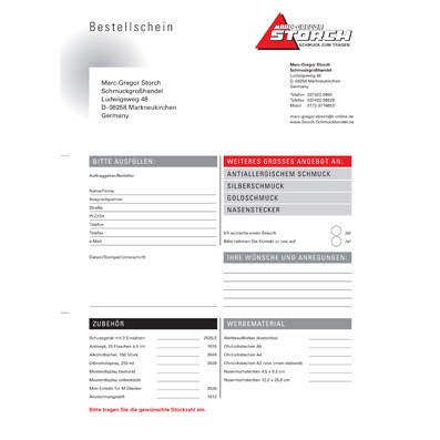 Bestellschein Standard System